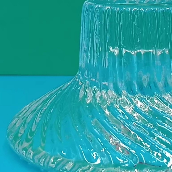 Set of 2 VTG 1980s Iitala Finland "Poppa" Clear Glass Crystal Candle Holders - Picture 10 of 11